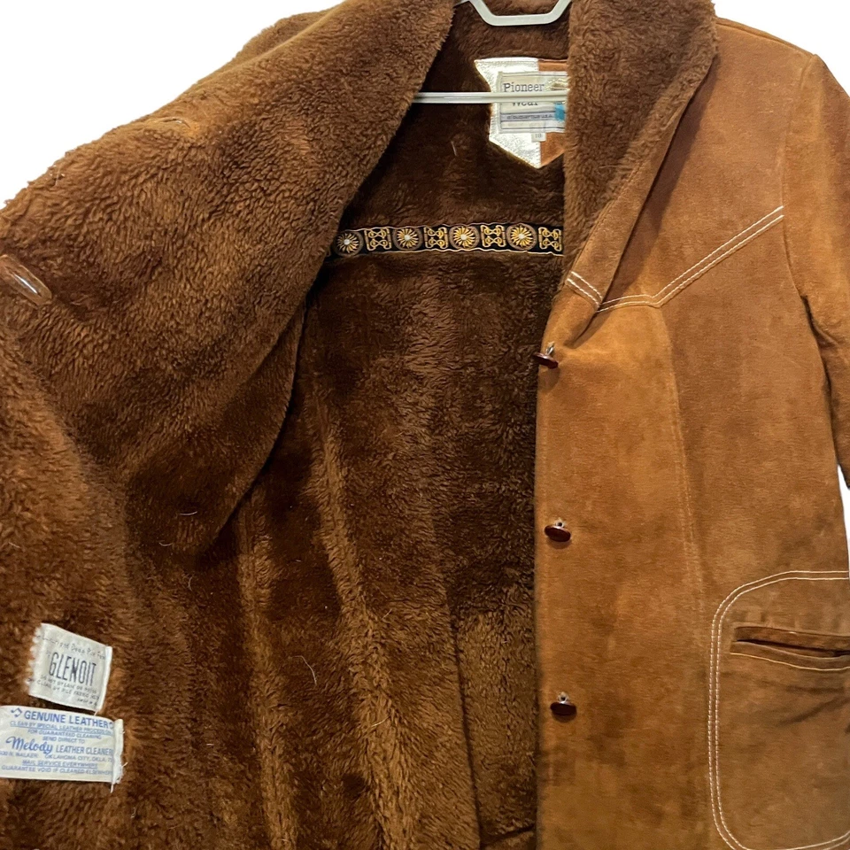Abrigo Pioneer Wear de cuero y chaqueta de piel Glenoit para mujer talla L a XL vintage Foto 3 de 4