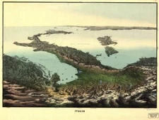 18" x 24" 1800 Map of Italia Italy Hauslab-Liechtenstein