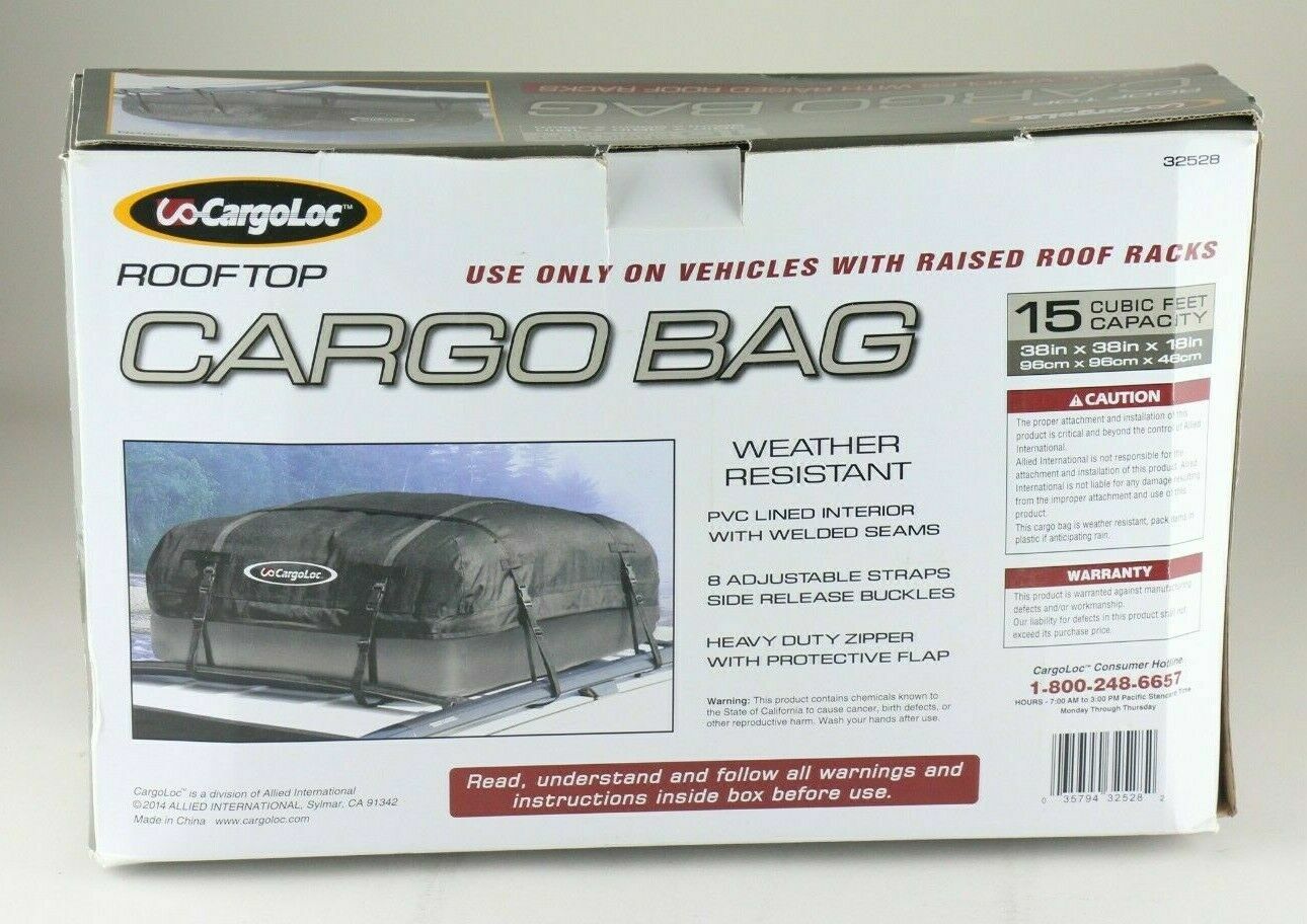 Allied CargoLoc Roof Top Cargo Bag 15 Cubic Feet 32528 Car for sale