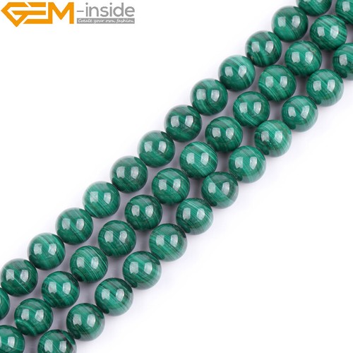 Pietra malachite verde naturale grado A perline sfuse per fare gioielli filo 15" - Foto 11 di 70