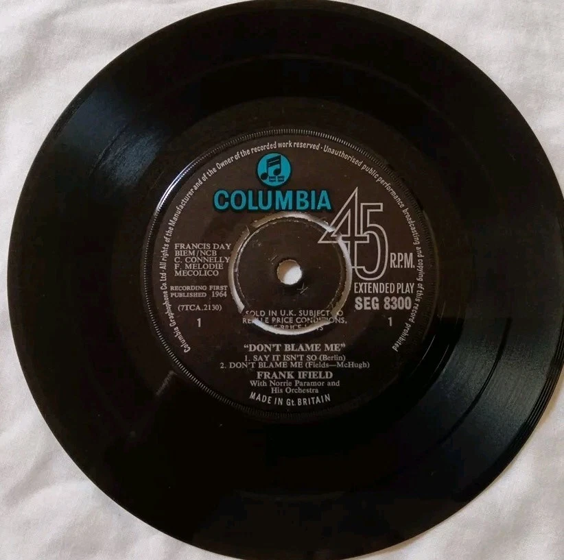 Frank Ifield-Don't Blame Me Vinyl EP 7" Single.1963 Columbia SEG 8300.Mule Train - Image 3 of 4