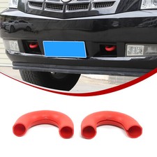 2PCS Rubber Red U-Ring Tow Hook Cover For Cadillac Escalade 2007-2014