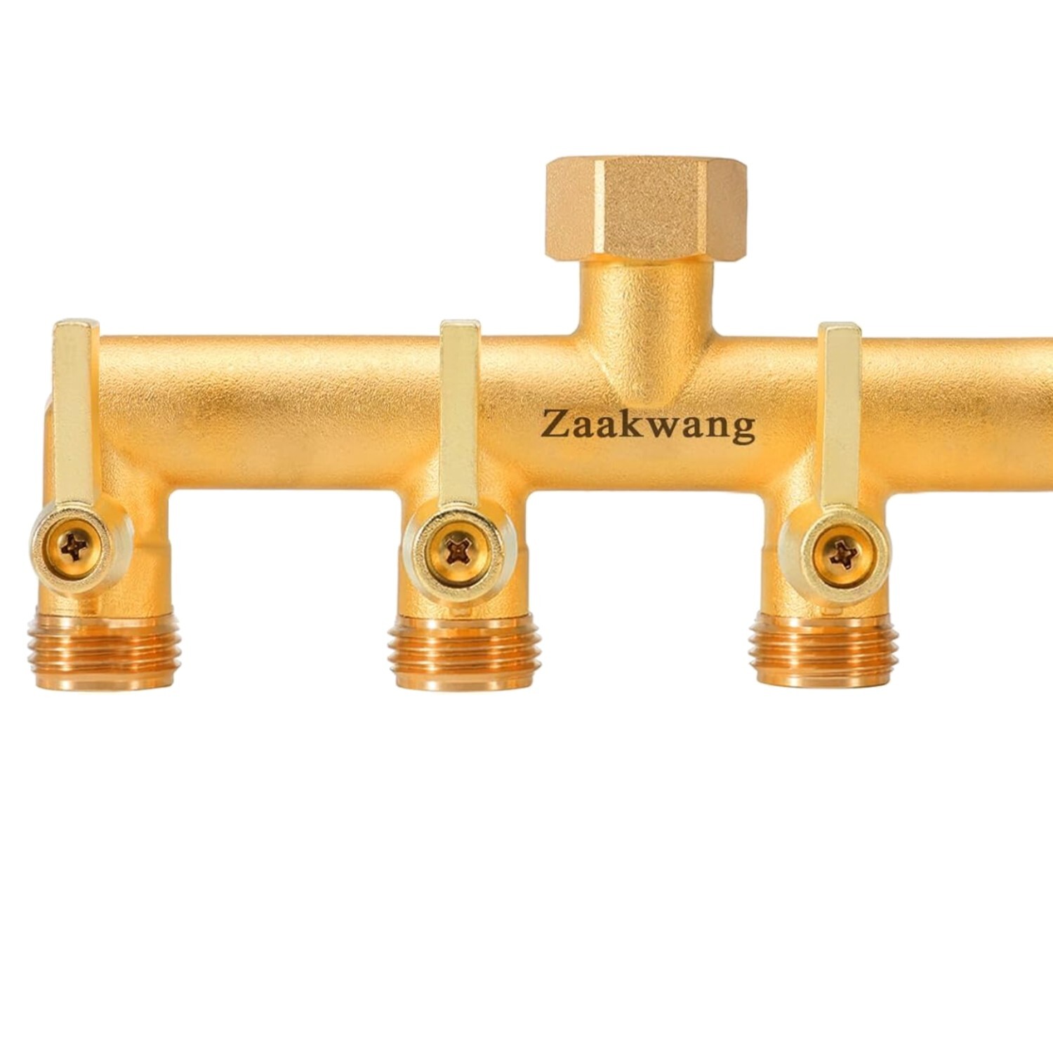 Multi-Purpose Garden Hose Splitter: 4-Way Adapter with Metal Faucet Control