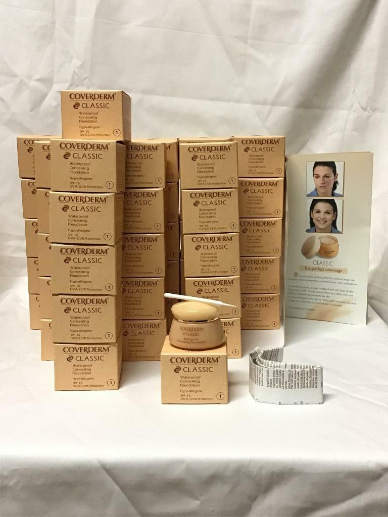 47 NIB COVERDERM CLASSIC # 1 WATERPROOF SPF 15 CONCEALING FOUNDATION 0.52oz 15ml