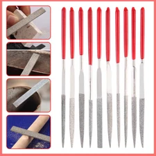 10 Pcs 140x3mm Diamond Mini Needle File Set For Metal Jeweler Wood Carving Craft
