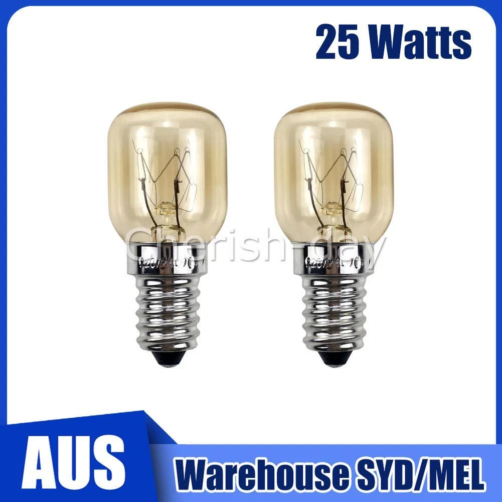2 Pack SCREW Light Bulb 25W E14 CLEAR OVEN Fridge Microwave 100% AUSSIE STOCK