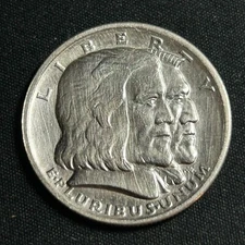 1936 Long Island Tercentenary Commemorative Half Dollar UNC Details Cleaned