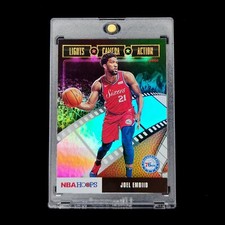 Joel Embiid 🎯- 2019-20 NBA Panini Hoops Lights Camera Action Holo SP 76ers #24