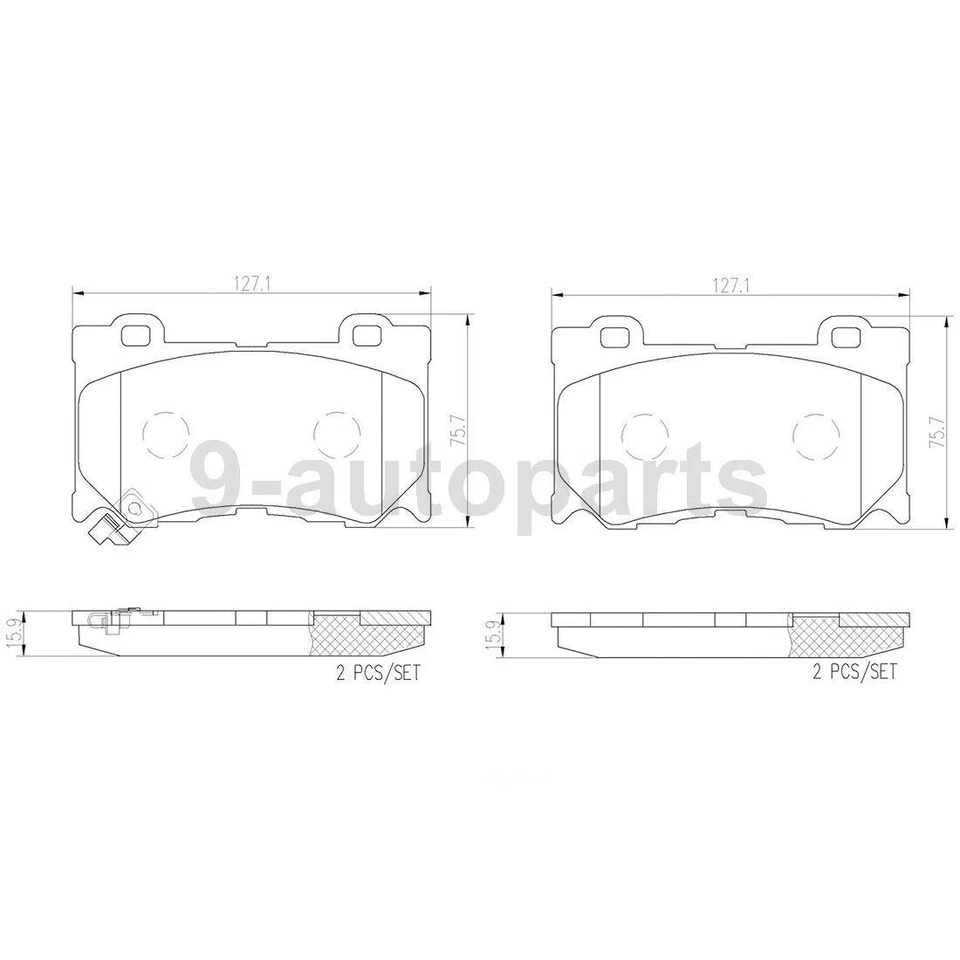 Pastillas de freno delanteras Brembo OE Premium de cerámica para Infiniti G37 2008-2013 Foto 2 de 2