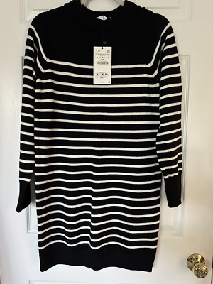 Zara Knit Long Sleeve Sweater Dress Size L | eBay