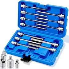 15-Piece 3/8" Drive Extra Long Torx Bit Socket Set T10-T60 Star Bit Soc...