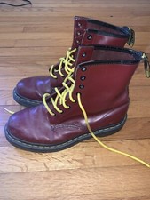 Botas para mujer Dr. Martens Doc 1460 Pascal Virginia de cuero rojo EE. UU. 8 Oxblood