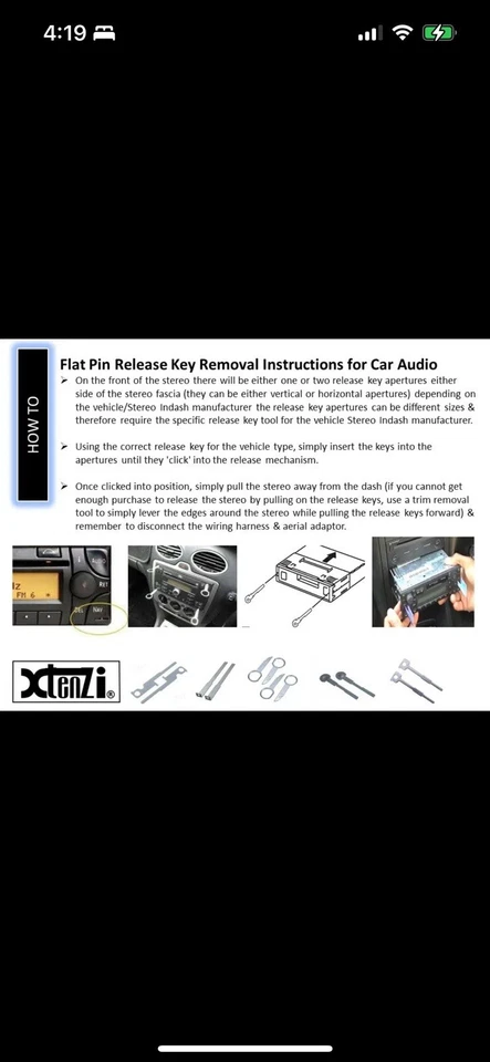 New Genuine Sony radio removal tools CDX-GT270MP CDX-GT570UP - Image 4 of 4