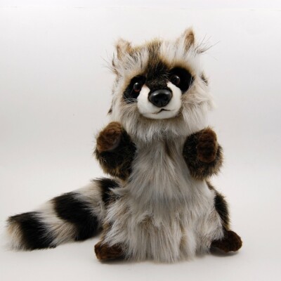 Raccoon Puppet Full Body Doll Hansa Real Looking Plush Animal Learning Toy