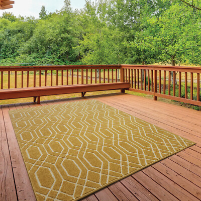Outdoor Teppich Garten Geometrisch Groß Wasserdicht Terrasse Bereich Rutschfest Deck Fußmatte