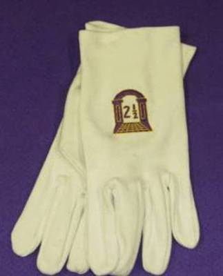 BESTICKTE ORANGE BESTELLUNG 2 1/2 WEISSE HANDSCHUHE