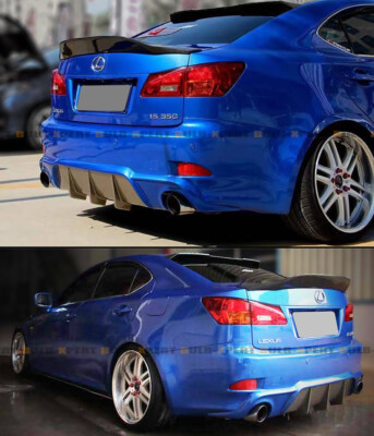 Rear Trunk Lid Spoiler Wing For Lexus IS250 IS300 IS350 IS F 2006-2013 Sedan 4-Door Gloss Black/Carbon Fiber Look Splitter Lip - 34