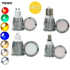 6Pcs Led Cob Spotlight 6W 9W 12W E14 Led Dimmable Bulb Multicolored 120° Beam