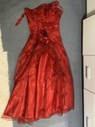 Ballkleid Gr. 34 Rot Tüll Mit Reifrock