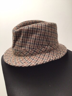 VINTAGE GRANDEZZA BROWN TWEED HOUNDSTOOTH WOOL