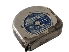 Vintage Lufkin 6 Ft Metal White Clad Tape Measure No. 926 Made In USA Rare