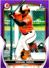 MISHAEL DESON 2023 BOWMAN PURPLE BORDER /250 ROOKIE PROSPECT 1st CARD # BP-7