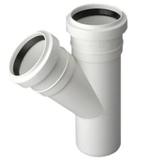 Abwasserinstallation T-Stück-Verbindungsstück 32 / 32mm Rohrdurchmesser 45°