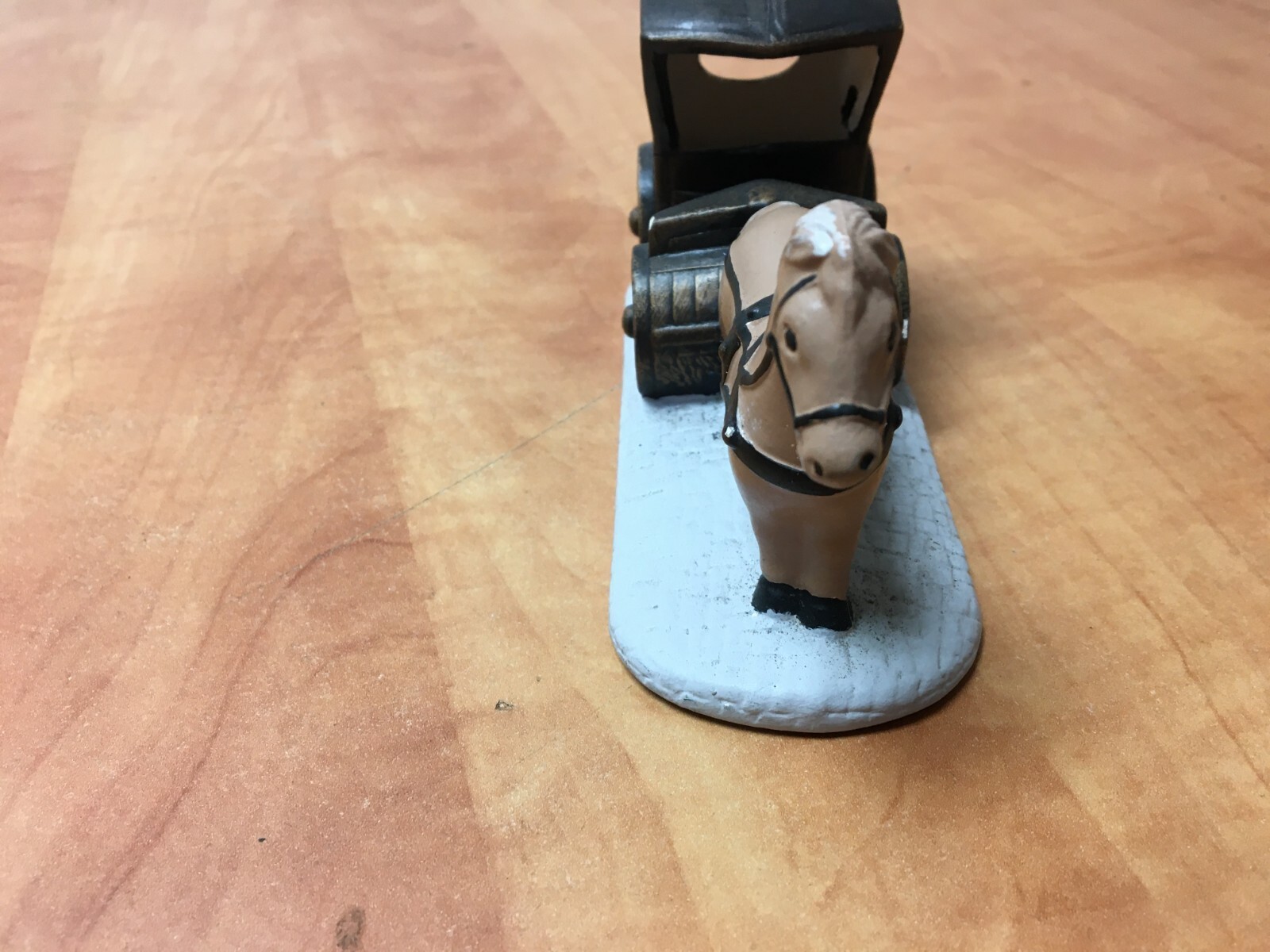 VINTAGE BYRON MOLDS HANDPAINTED Horse Pulling Hay Wagon Ceramic Lot of 2 1986 87