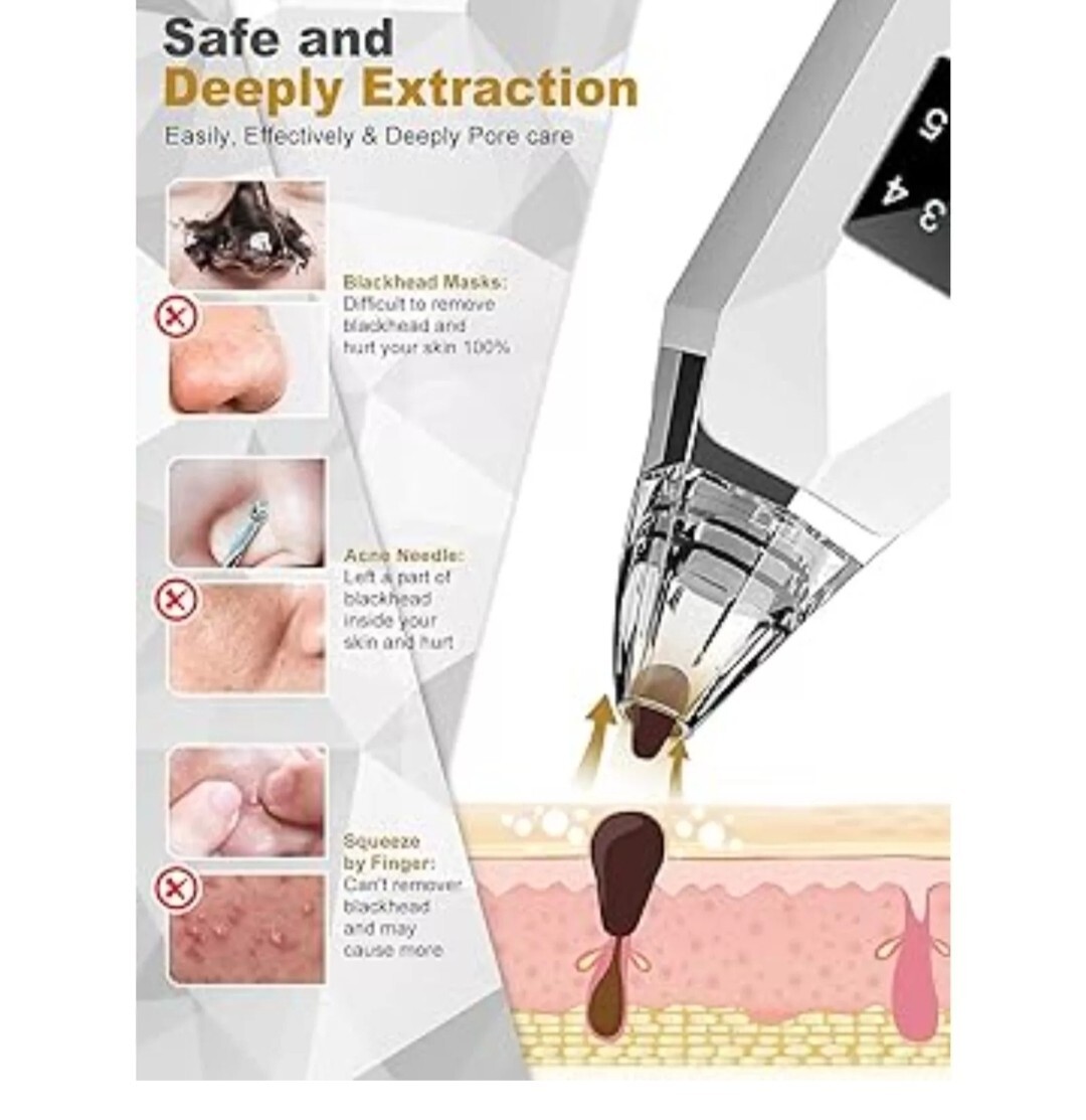 Blackhead Remover Electric Pore Nose Sucker Pimple Skin Acne Face Cleaner-Vacuum