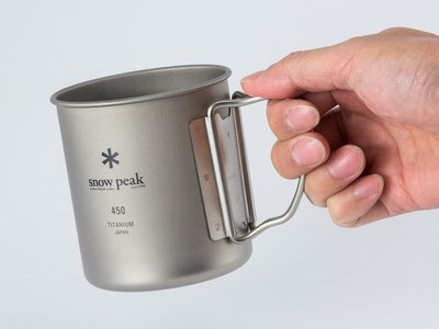 Snow Peak Japan Titanium Single Mug Cup 220ml folding handle MG