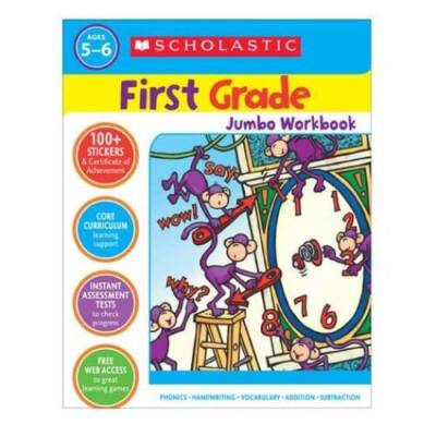 Scholastic First Grade Jumbo Workbook Ages 5-6 - Paperback By Scholastic - GOOD