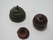LOT OF 3 DIFFERENT "POOP" PILES GAG ITEMS / MARDI GRAS THROW