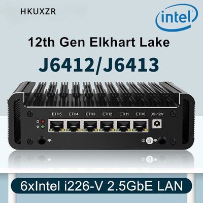 12thGen Firewall Router Elkhart Lake Celeron J6413J6412 6x Intel i226-V 2500Mbps