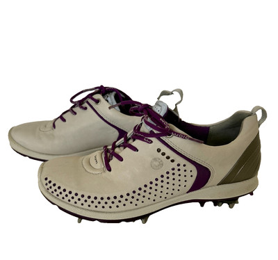 ECCO Biom Natural Motion Gray Yak Leather Spiked Golf Shoes  EU Sz 38
