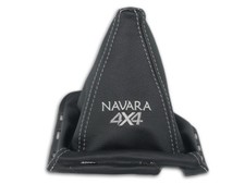 POUR NISSAN NAVARA D40 10-14 SOUFFLET LEVIER DE VITESSE BRODERIE GRIS + CADRE