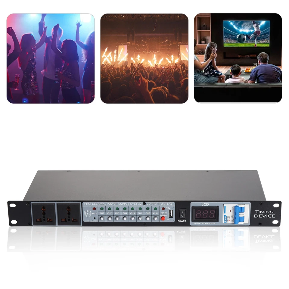 Acondicionador de energía profesional DJ KTV de 10 canales acondicionador de energía de audio 6000 W Foto 3 de 4