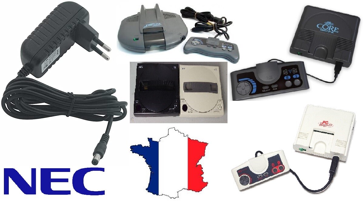 ALIMENTATION pour NEC PC Engine/CoreGrafx I & II/SHUTTLE/CD