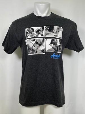 Acrylick Rhythm Slave Sexy Pinup Girl Model Drummer Gray T-Shirt Men's MEDIUM