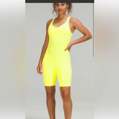 Hard to Find color NEON YELLOW Lululemon Align Shorts Bodysuit 8 