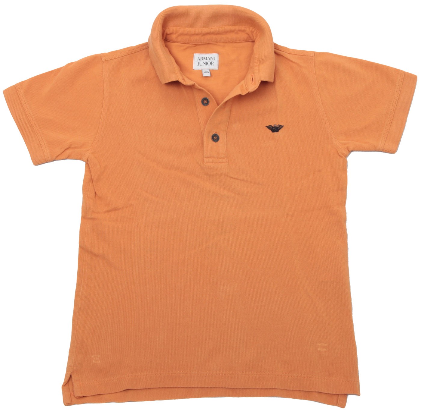 Armani Junior Kids Stuff Short Sleeve Polo Shirt Size 118 / 6 Years Orange Cotton