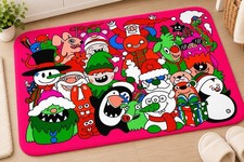 Cute Christmas Cartoon Bath Mat 50x80cm Soft Flannel Non Slip Floor Rug 5252-3