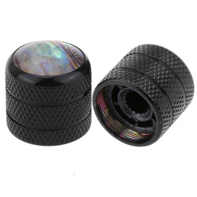 Musiclily Pro Black Metric 18-Spline Abalone Top Dome Knob For Telecaster Guitar