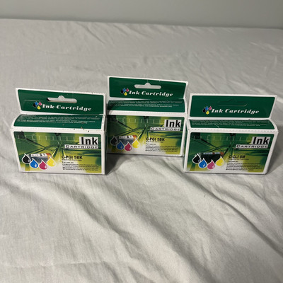Lot Of 3 C-PGI C-CLI Black Magenta Printer Ink Pixma Compatible Exp