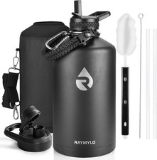 One Gallon Water Bottle Insulated, Triple Walled Vacuum Stainless Steel (Cold...