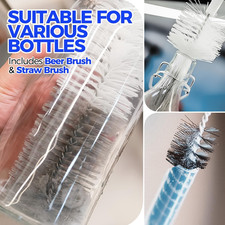 10 Pack Bottle Brush Cleaner Set, 15" Long Handle Bottle Cleaner Brush, Flexi...