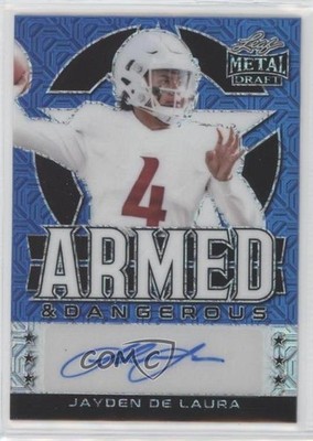 2022 Leaf Metal Draft Armed & Dangerous Blue Mojo 1/15 Jayden De Laura Auto lz7