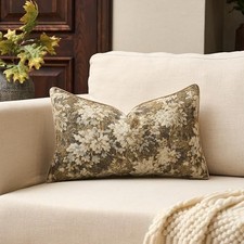 Neutral Floral Pillow Cover 12 x 20 Inches, 20" x 12" Pack of 1 Beige