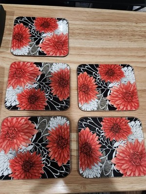 Jason Coasters Open Box SET OF 5 FLORAL DESIGN