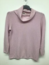 Spirit of The Andes Jumper 100% Alpaca Size S Oversized Roll Neck Rose Pink