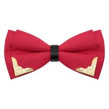 Bow Ties for Men Women Metal Gold Bowtie, Pre Tied Mens Bow Tie Tuxedo Bowtie...